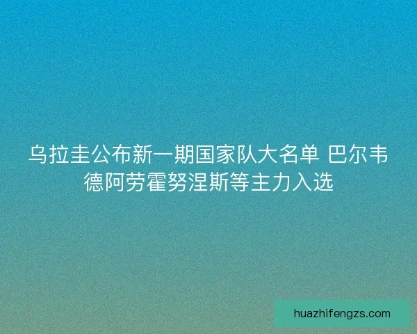 乌拉圭公布新一期国家队大名单 巴尔韦德阿劳霍努涅斯等主力入选
