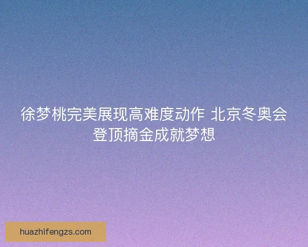 徐梦桃完美展现高难度动作 北京冬奥会登顶摘金成就梦想 徐梦桃完美展现高难度动作 北京冬奥会登顶摘金成就梦想