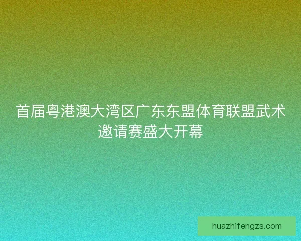 首届粤港澳大湾区广东东盟体育联盟武术邀请赛盛大开幕