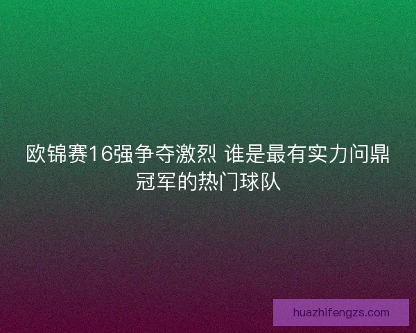 欧锦赛16强争夺激烈 谁是最有实力问鼎冠军的热门球队